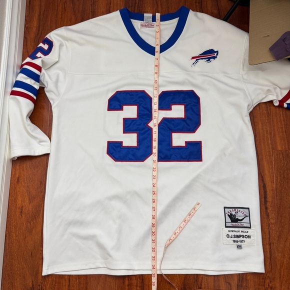 Vintage Mitchell Ness O.J. Simpson 32 Buffalo Bills Long Sleeve Jersey Size 54 - Picture 10 of 11